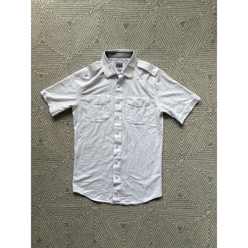 A Cut‎ Above Uniforms Short Sleeve Button Shirt - White - 16.5 Tall Fitted